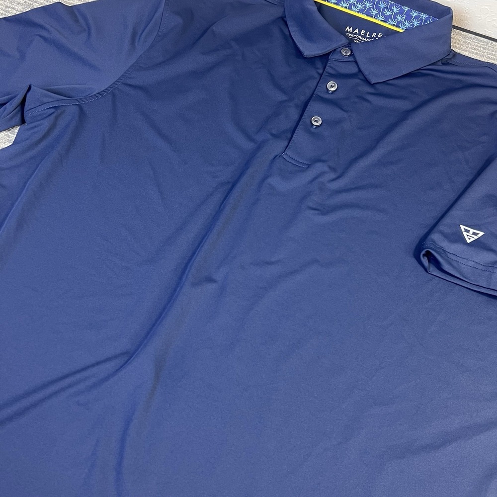 Maelreg Performance Golf Polo Shirt Navy‎ Stretch Mens Xl Resort Casual Preppy